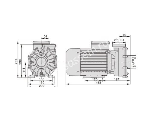 Насос Aquaviva LX WP500-Т (380В, 67 м3/ч, 5 л.с.) для бассейна