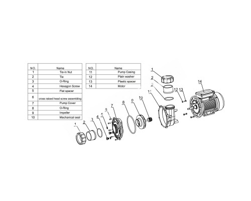 Насос Aquaviva LX WP500-Т (380В, 67 м3/ч, 5 л.с.) для бассейна
