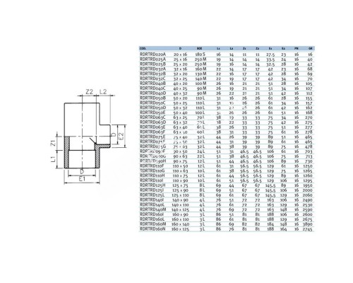 Тройник клеевой 90° редукционный EFFAST d32x16 мм для бассейна