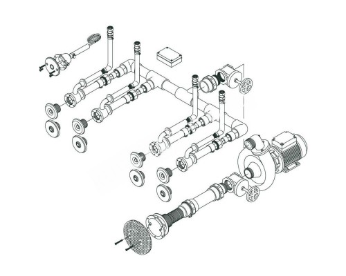 Гидромассаж Fitstar Standard 8697120 (220 В, 1,5 Квт) компл: насос, блок упр., 4 форсунки, 1 водозабор, пьезокнопка