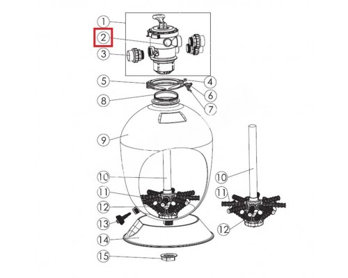 Манометр Aquaviva 100PSI стальной, верхнее