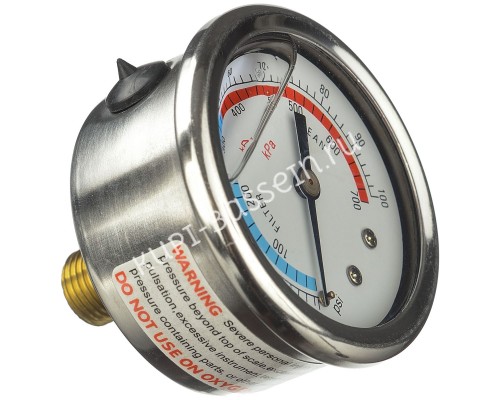 Манометр Aquaviva 100PSI стальной, верхнее