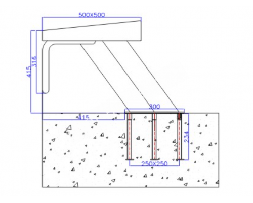 Стартовая тумба AquaViva наклонная из нержавейки (400 мм) для бассейна