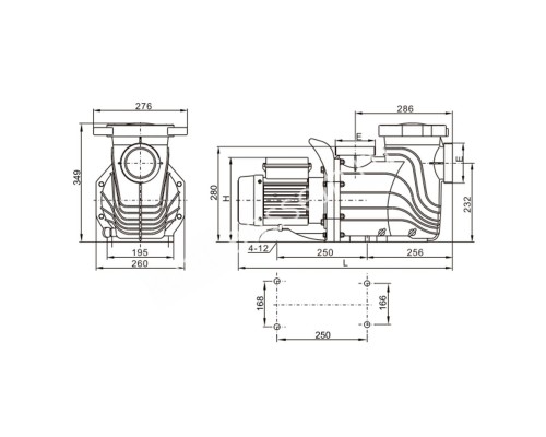 Насос AquaViva LX SFE400 (220V, пф, 41m3/h*10m, 3kW, 4HP)