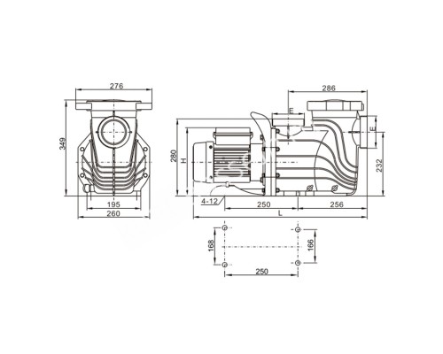 Насос AquaViva LX SFE400S (220V, пф, 55m3/h*8m, 3kW, 4HP) Насос AquaViva LX SFE400S (220V, пф, 55m3/h*8m, 3kW, 4HP)