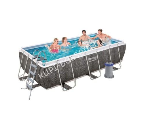 Каркасный бассейн Bestway 56996 (488х244х122 см) с картриджным фильтром, лестницей и защитным тентом Каркасный бассейн Bestway 56996 (488х244х122 см) с картриджным фильтром, лестницей и защитным тентом