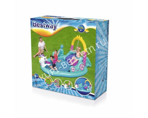 Игровой центр Bestway 53097 (274х198х137 см) Волшебный единорог для бассейна Игровой центр Bestway 53097 (274х198х137 см) Волшебный единорог для бассейна