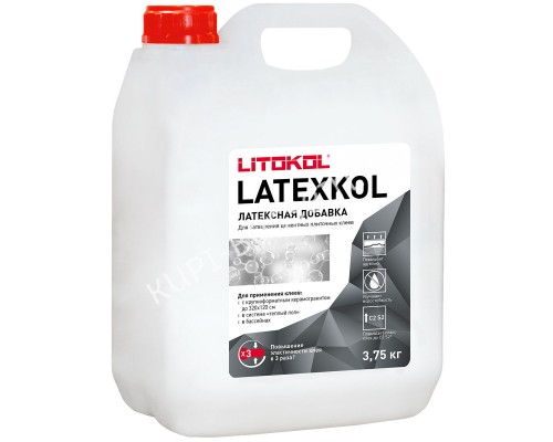 Добавка к клею LATEXKOL-м белая (канистра) 3,75 кг для бассейна Добавка к клею LATEXKOL-м белая (канистра) 3,75 кг для бассейна