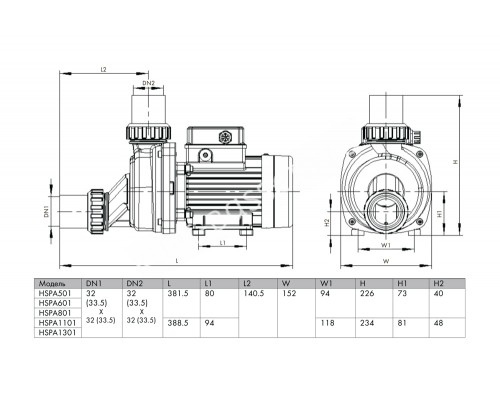 Насос (0,6 кВт 220В 8,46 м3/ч h 8м в.ст.) Happy Pump HSPA-601