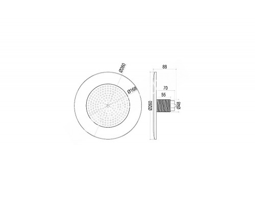 Прожектор встр.рамка нерж.ст.1 1/2 (25Вт/12В) LED RGB WAKING HJ-FG-SS260-1,5