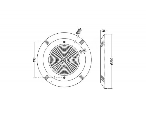 Прожектор накл.(с адаптером) рамка белая (35Вт/12В) LED White WAKING HJ-WM-PC290-FGV