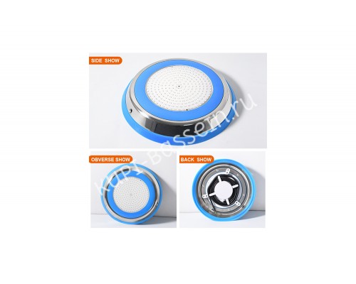 Прожектор накладной из нерж. стали рамка синяя (18Вт/12В) LED Cold white Tadpole JKD-YC230-SP