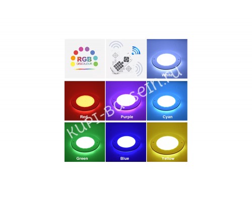 Прожектор  встраиваемый из нерж. стали (35Вт/12В) LED RGB с пультом Tadpole JKD-YC290-SP