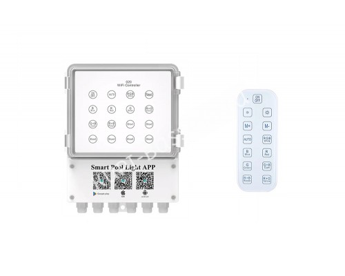 Блок управления подводным освещением (400Вт/12В) WiFi & Bluetooth c пультом WAKING 020RGB/HJ0020