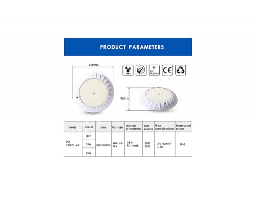 Прожектор накладной (25Вт/12В) LED Warm white Tadpole JKD-YC220-AP
