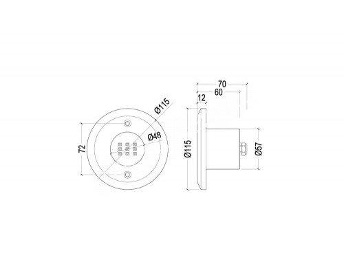 Прожектор из нерж.стали (18Вт/12В) (плитка) LED RGB  WAKING HJ-RC-SS115-ABS