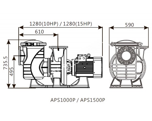 Насос (7,5 кВт 380В) Emaux APS1000P 9023903