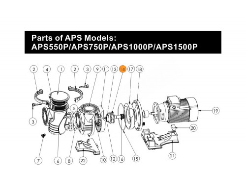 Насос (11 кВт 380В) Emaux APS1500P 9023904
