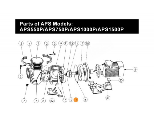 Насос (11 кВт 380В) Emaux APS1500P 9023904