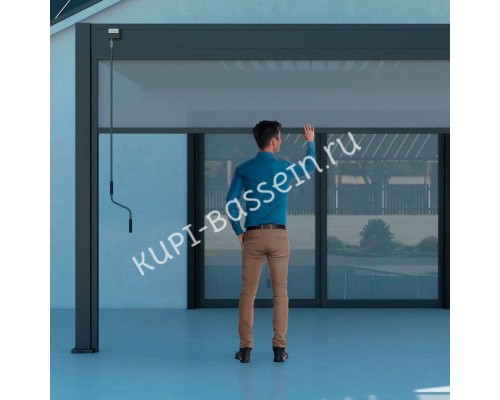 Защитный экран от ветра и солнца (ручное управление) 4 метра Антрацит