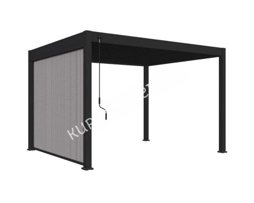 Защитный экран от ветра и солнца (ручное управление) 4 метра Антрацит