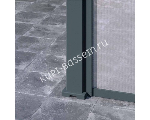 Защитный экран от ветра и солнца (ручное управление) 4 метра Антрацит