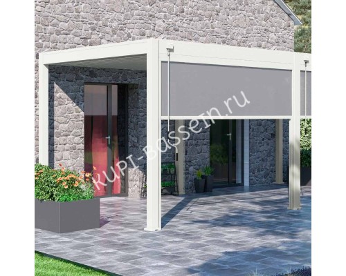 Защитный экран от ветра и солнца (с электроприводом) 4 метра Белый