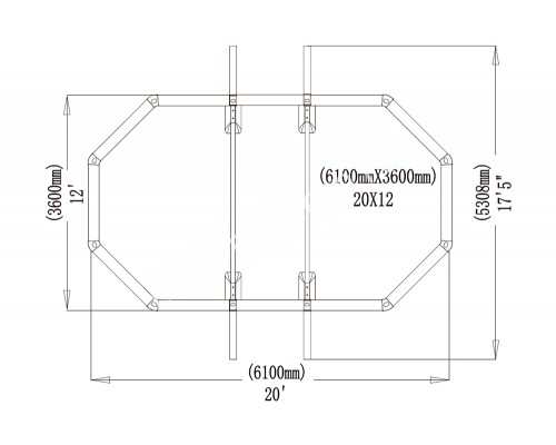 Бассейн Premium овал (6.1x3.6x1.3) Starmatrix SP613613BW ...