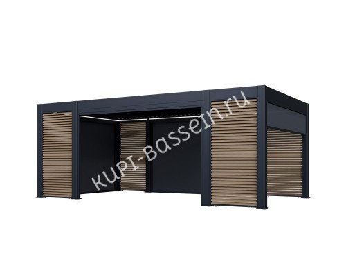 Пергола Aquaviva Элит Отдельностоящая (ламели с электроприводом) 3.6X4.0м RAL 7015