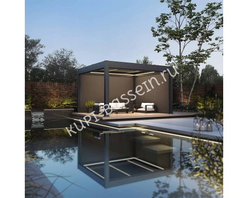 Пергола Aquaviva Элит Отдельностоящая (ламели с электроприводом) 3.6X4.0м RAL 7015