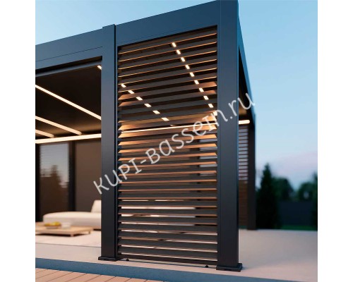 Пергола Aquaviva Элит Отдельностоящая (ламели с электроприводом) 3.6X4.0м RAL 7015