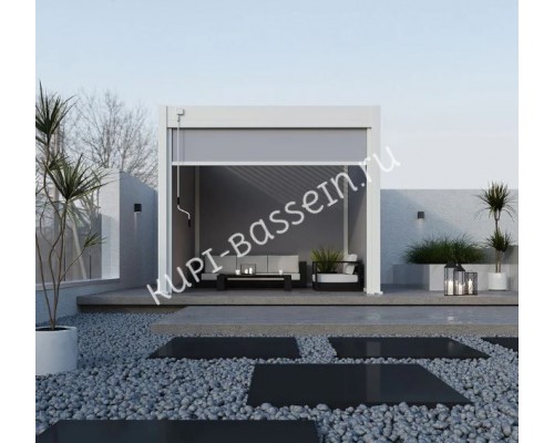 Пергола Aquaviva Модерн отдельностоящая (ручное управление ламелями) 4X3м RAL 7015 (Антрацит)