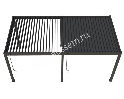 Пергола Aquaviva Модерн отдельностоящая  (ламели с электроприводом) 6X3м RAL 7015 (Антрацит)
