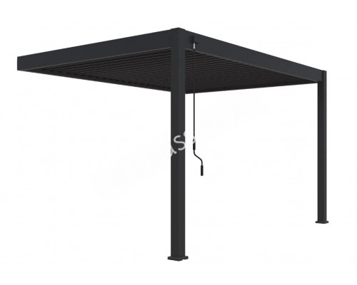 Пергола Aquaviva Модерн с креплением к стене (руч. упр. ламелями) 3X3м RAL 9016 (Белая)