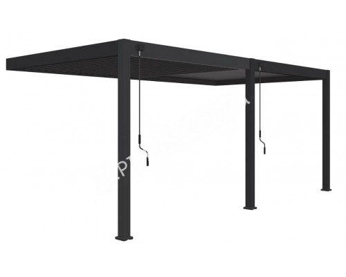 Пергола Aquaviva Модерн с креп. к стене (ламели с электропривод.)  3X3м RAL 9016 (Белая)