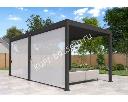 Пергола Aquaviva Модерн с креплением к стене (ламели с электропр.) 4X3м RAL 9016 (Белая)