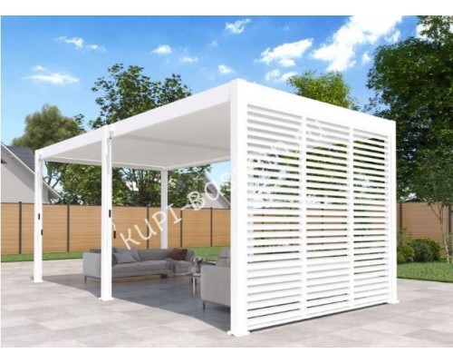 Пергола Aquaviva Модерн с креплением к стене (ламели с электропр.) 6X3м RAL 7015 (Антрацит)