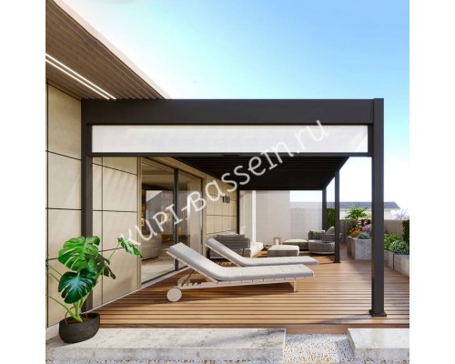 Пергола Aquaviva Авангард Отдельностоящая (руч. упр. ламелями) 7.2X3.6м RAL 9016 (Белый)