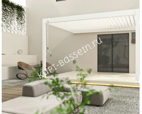 Пергола Aquaviva Авангард Отдельностоящая (ламели с электропр.) 5.3X3.6м RAL 9016 (Белый)