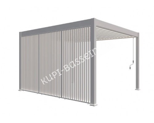 Пергола Aquaviva Авангард с креп. к стене (руч. упр. ламелями) 4X3.6м RAL 7015 (Антрацит)