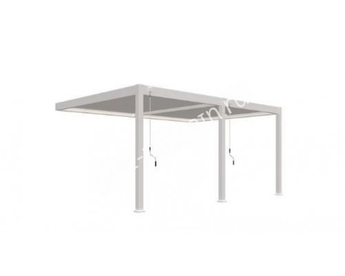 Пергола Aquaviva Авангард с креп. к стене (руч. упр. ламелями) 4X3.6м RAL 9016 (Белый)