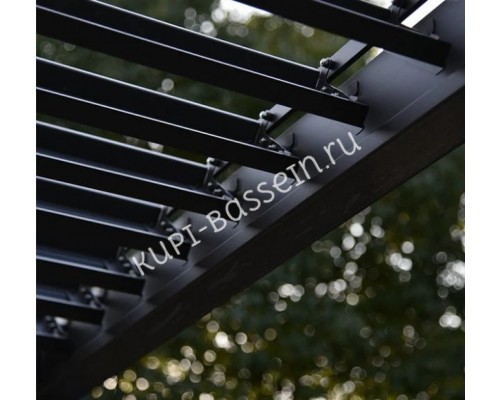 Пергола Aquaviva Авангард с креп. к стене (руч. упр. ламелями) 4X3.6м RAL 9016 (Белый)