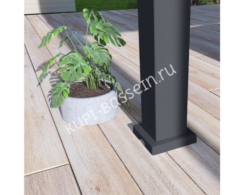 Пергола Aquaviva Авангард с креп. к стене (ламели с электропр.) 4X3.6м RAL 7015 (Антрацит)