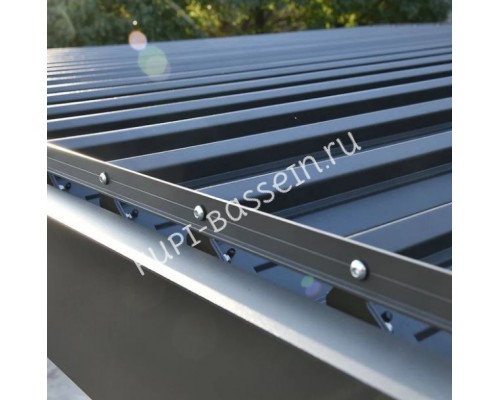 Пергола Aquaviva Авангард с креп. к стене (ламели с электропр.) 5.3X3.6м RAL 7015 (Антрацит)