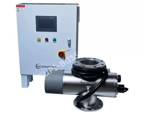Уф установка AquaViva AVMUV 200 , до 200м3, DN200, 2*2КВтАвтоочист, UV дат. , t дат.,сенс.дисп