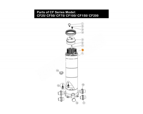 Картридж SILVER ION (d183 мм h904,5) фильтра CF150 Emaux CF150S-CE 914100016