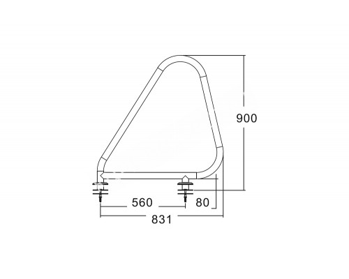 Поручни из нерж.стали AISI-304 (закладные) (компл.2 шт.) MARKOPOOL ARA