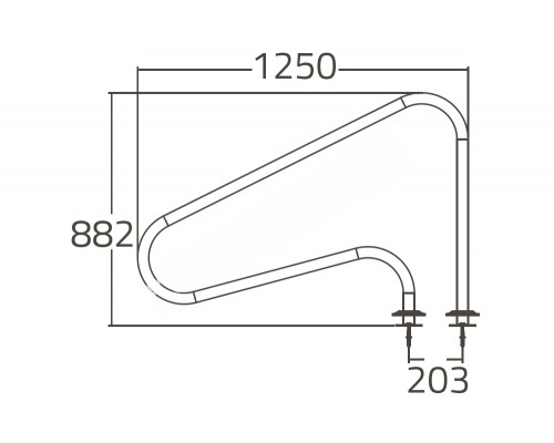 Поручни из нерж.стали (компл.2 шт.) Emaux ARG-F (88074405)