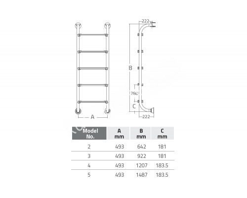 Лестница без поручней 2 ступени AISI-304 MARKOPOOL BHL
