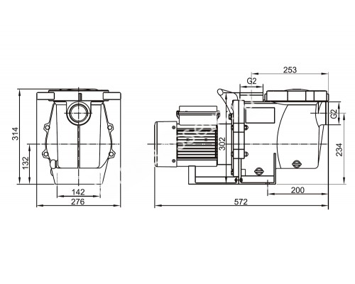 Насос (2,2кВт 220B 31,6 м3/ч h 8м в.ст.) Mayer Schwimmbad SGB300